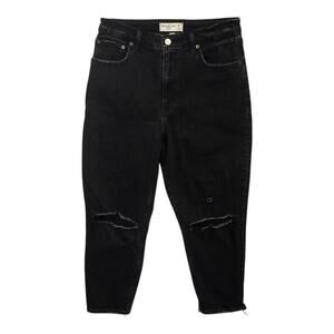 Abercrombie & Fitch Curve Love The Mom High Rise Jeans Womens 6S Black Grunge
